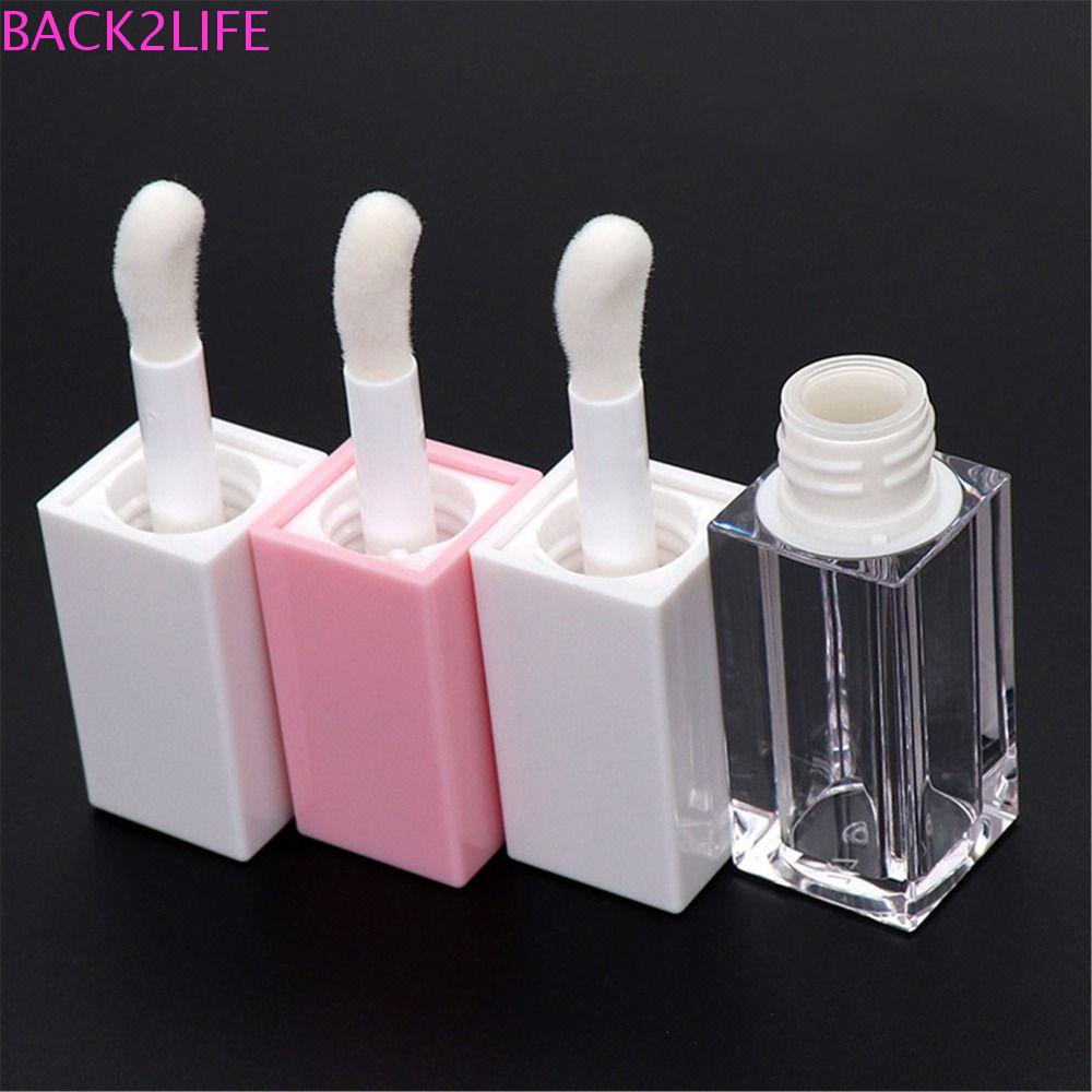 BACK2LIFE Lọ Rỗng Hình Vuông Đựng Son Môi Có Nắp Đậy Tiện Dụng