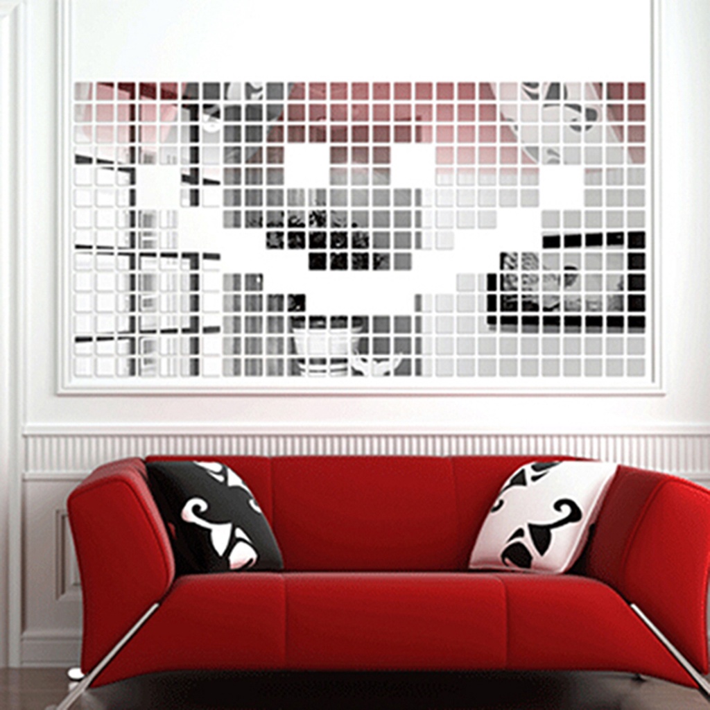 Set 100 Miếng Dán Tường Hiệu Ứng Gương Bằng Acrylic Chống Nước Chống Ăn Mòn Trang Trí Phòng Ngủ Cho Bé