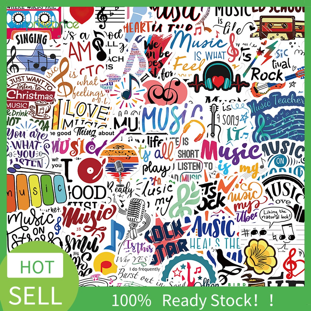 Bộ 50 Miếng Dán Chống Nước Không Cặp Dùng Trang Trí Đàn Guitar