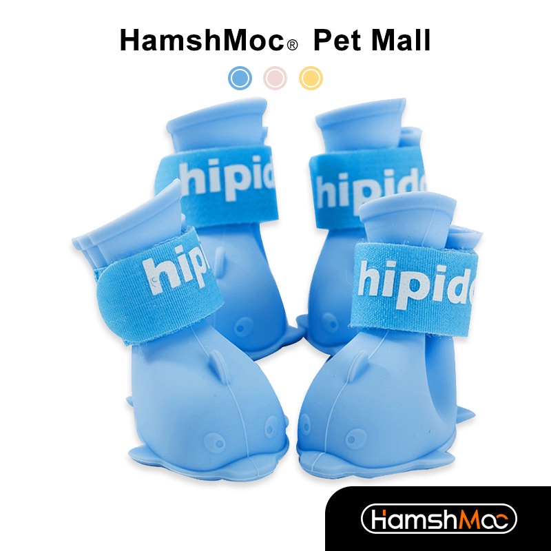 HamshMoc Giày Bốt Cao Su Đi Mưa Thoáng Khí Chống Nước Chống Trượt Có Thể Điều Chỉnh Bảo Vệ Chân Cho Thú Cưng