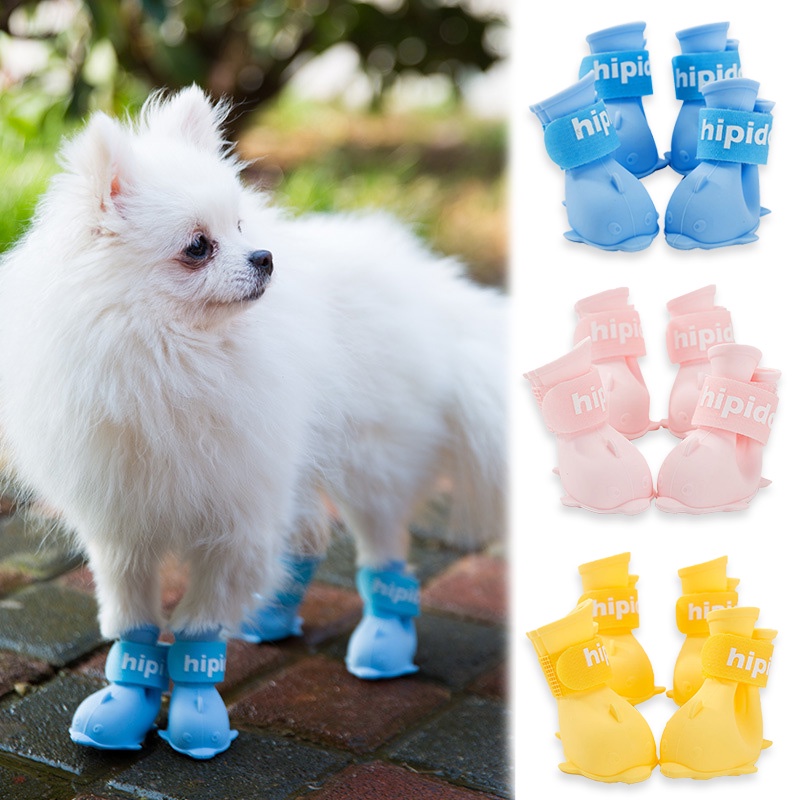 HamshMoc Giày Bốt Cao Su Đi Mưa Thoáng Khí Chống Nước Chống Trượt Có Thể Điều Chỉnh Bảo Vệ Chân Cho Thú Cưng