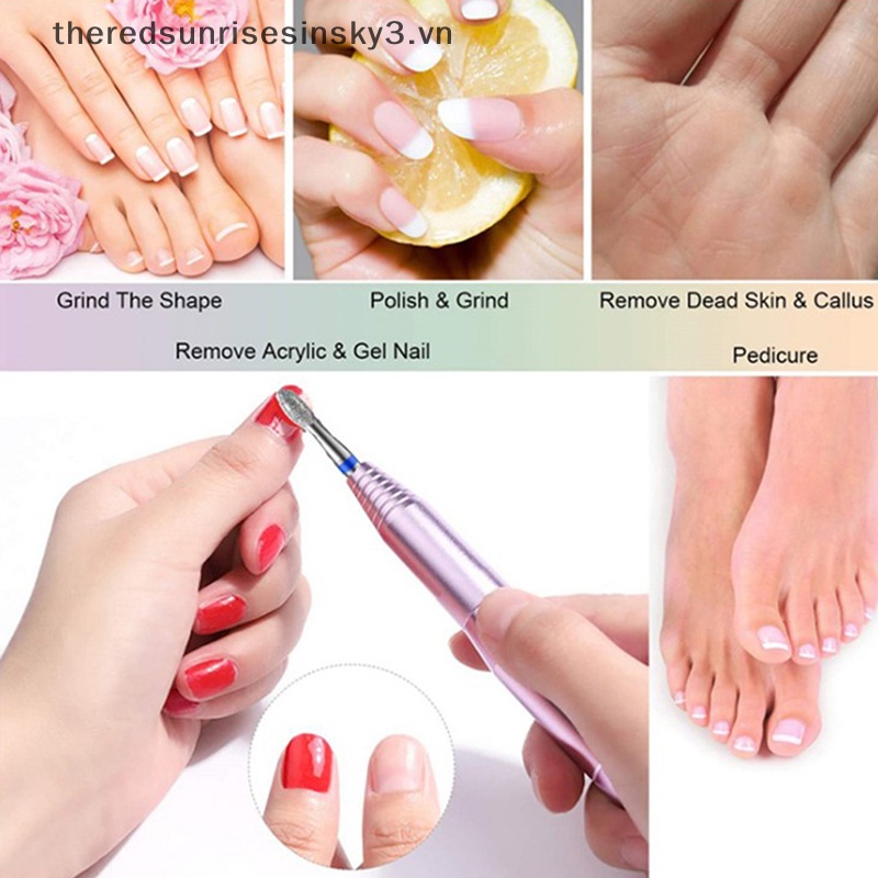 Bộ 30 Mũi Khoan Kim Cương 3 / 32 '' Cắt Móng Tay Thời Trang