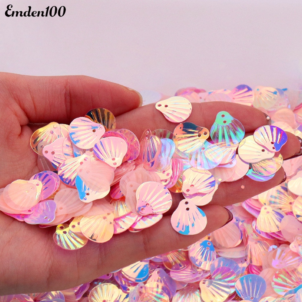 [EMDEN] Kim Sa Hologram Hình Vỏ Sò / Oval Nhỏ Gọn Nhiều Màu Sắc Trang Trí Hàng Ngày Sử