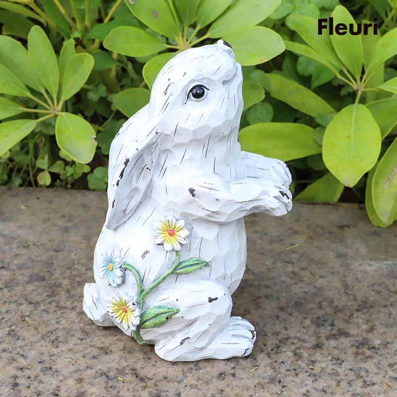 Tượng Hình Thỏ Bằng Nhựa Resin Trang Trí Trong Nhà / Ngoài Trời