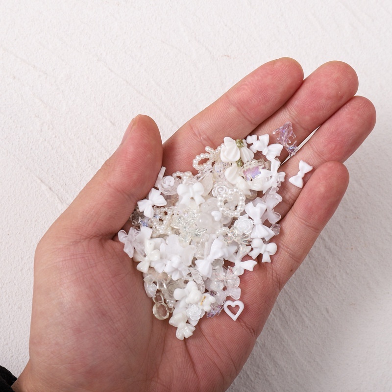 Bộ 50 hạt đính đá charm hình nơ màu đen 3D | Gấu Charm