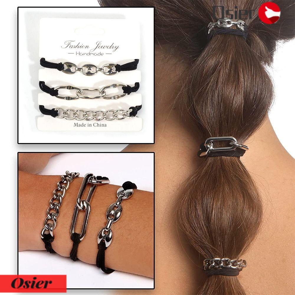 OSIER1 Set 3 Dây Cột Tóc Đuôi Ngựa Dễ Thương Giá Đỡ