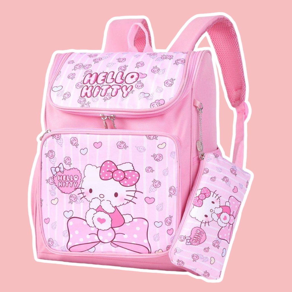 SANRIO Ba Lô Học Sinh Vải 38cm In Hình Cinnamoroll Kuromi Melody Màu Gradient Kích Thước Lớn
