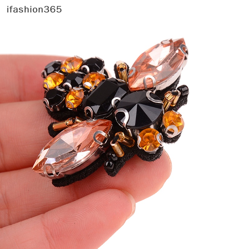 [ifashion365] Miếng Vá Quần Áo Đính Hạt Cườm Hình Ong Đính Kim Sa Thủ Công