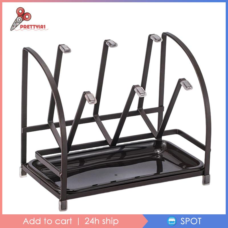 Giá Đỡ Phơi Khô Cốc Nước / Đồ Dùng Nhà Bếp 6 Móc Bằng Kim Loại Tiện Dụng