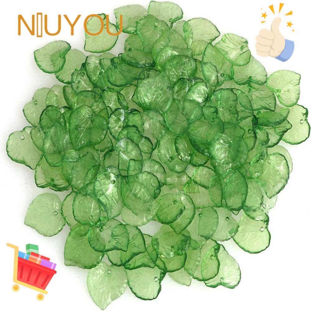 Hạt Xâu Chuỗi Hình Chiếc Lá Màu Xanh Lá Trong Suốt 15x15x2mm 15x15x2mm Dùng Làm Trang Sức DIY