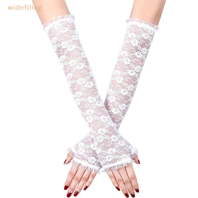 1 Đôi Găng Tay Ren Lưới Hở Ngón Chống Nắng Cho Nữ