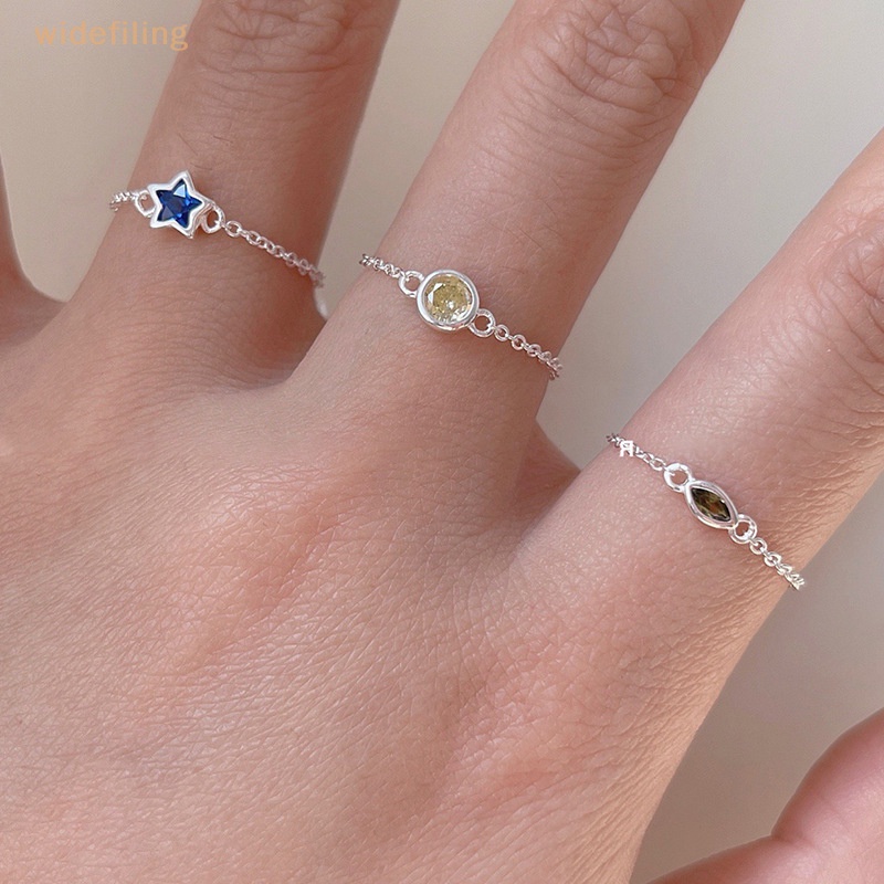 Nhẫn Đính Hôn Mạ Vàng / Bạc 2K Đính Đá Zircon Hình Trái Tim Thời Trang Có Thể Điều Chỉnh Cho Nữ