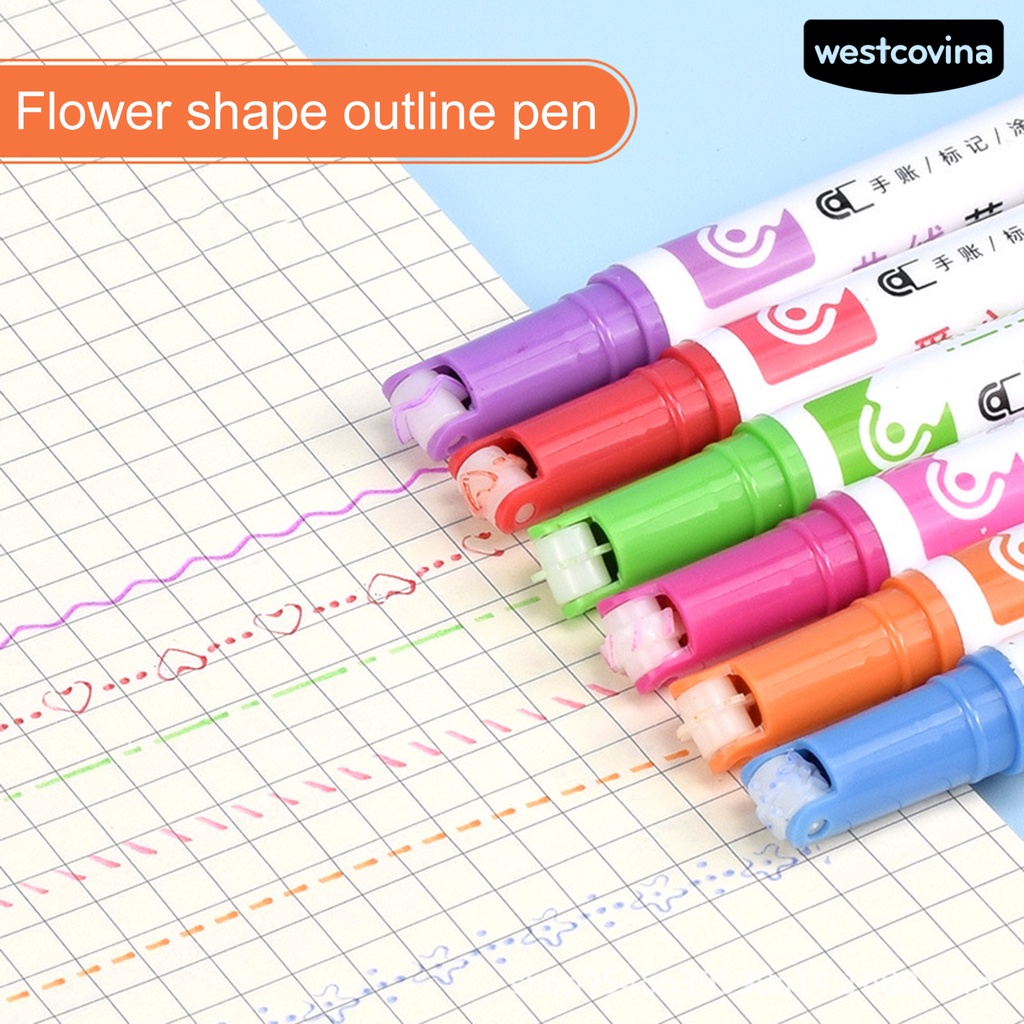 [WSTN]✎Set 6 Bút Kẻ Mắt Dạng Lăn Nhanh Khô Nhiều Màu Sắc