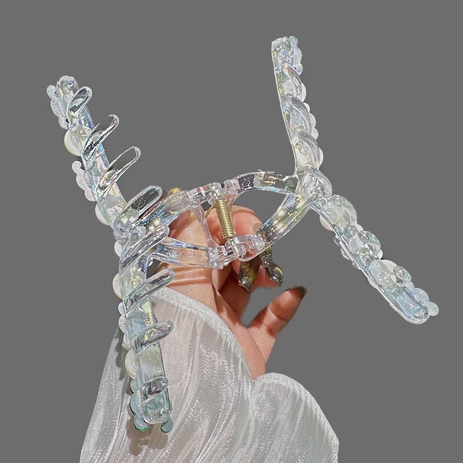 Kẹp Tóc Acrylic Trong Suốt In Chữ Thời Trang Cho Nữ