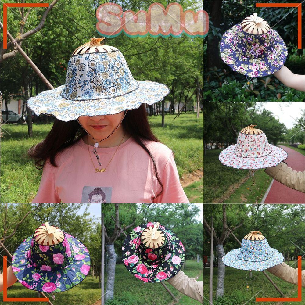 SUMU Mũ Rộng Vành Chống Nắng Bằng Tre Vành Rộng Di Động Có Thể Gập Lại Cho Nữ