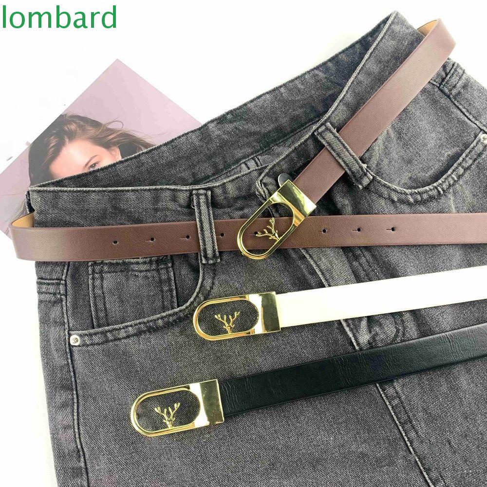 LOMBARD Thắt Lưng Da PU Phong Cách Retro Thanh Lịch Dễ Phối Đồ Dành Cho Nữ