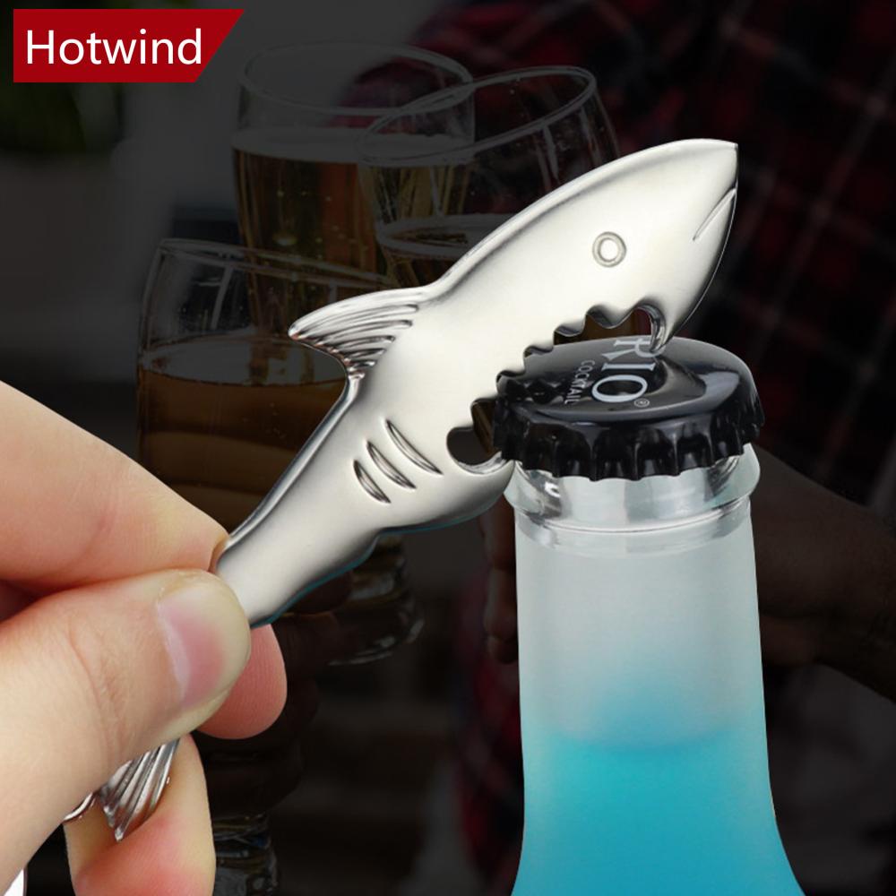 Dụng Cụ Mở Nắp Chai Mini G4T2 Hình Cá Mập Bằng Kim Loại Có Móc Khóa Tiện Lợi