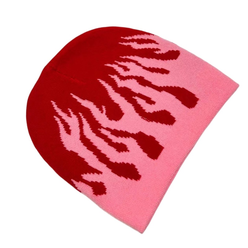 Mũ Len Chống Gió In Họa Tiết Ngọn Lửa Thời Trang Mùa Đông Cho Tuổi Teen