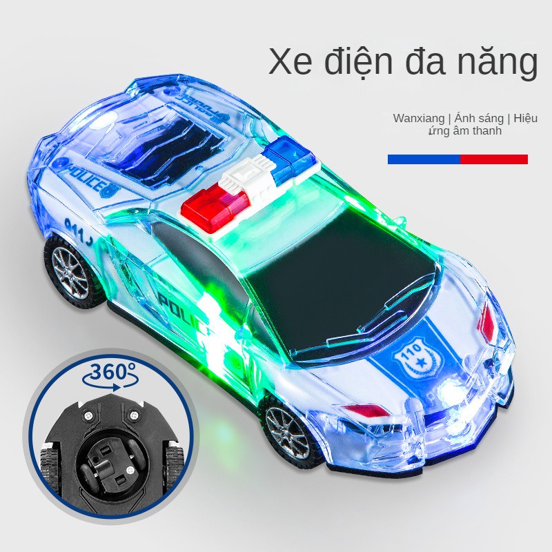 Mô Hình Đồ Chơi Xe Cảnh Sát Có Đèn Và Nhạc Trong Suốt Giáo Dục Cho Bé