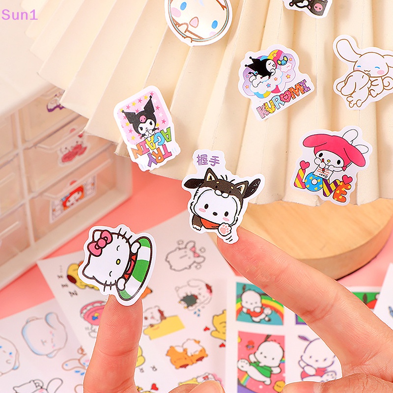 Sun1 &gt; Set 4 Sticker Dán Trang Trí Sổ Tay Hình Hoạt Hình Chó Kulomi Pacha Dog HelloKitty Tamagwei Melody Dễ Thương