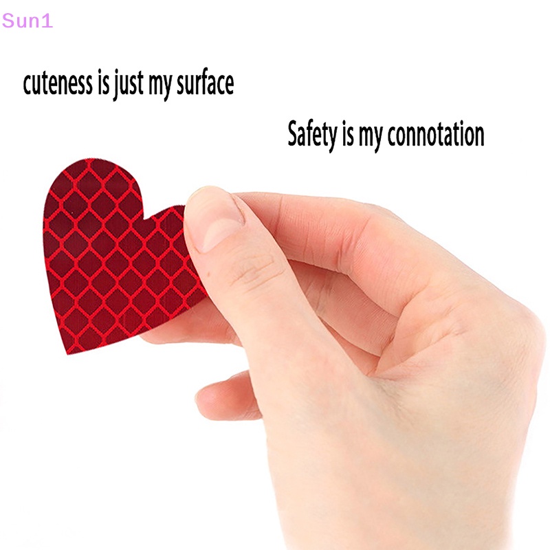 Bộ 6 Miếng Dán Phản Quang Cảnh Báo An Toàn Hình Trái Tim Cho Xe Hơi