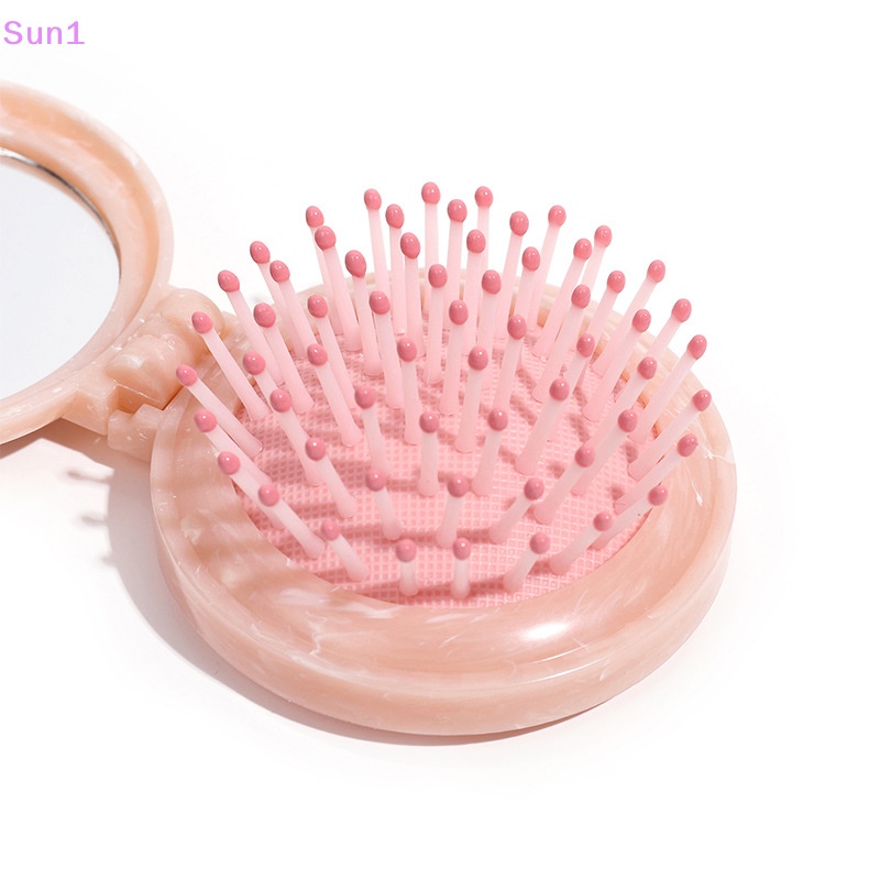 Lược Gấp Chống Tĩnh Điện Có Gương Tiện Dụng Sun1 &gt;