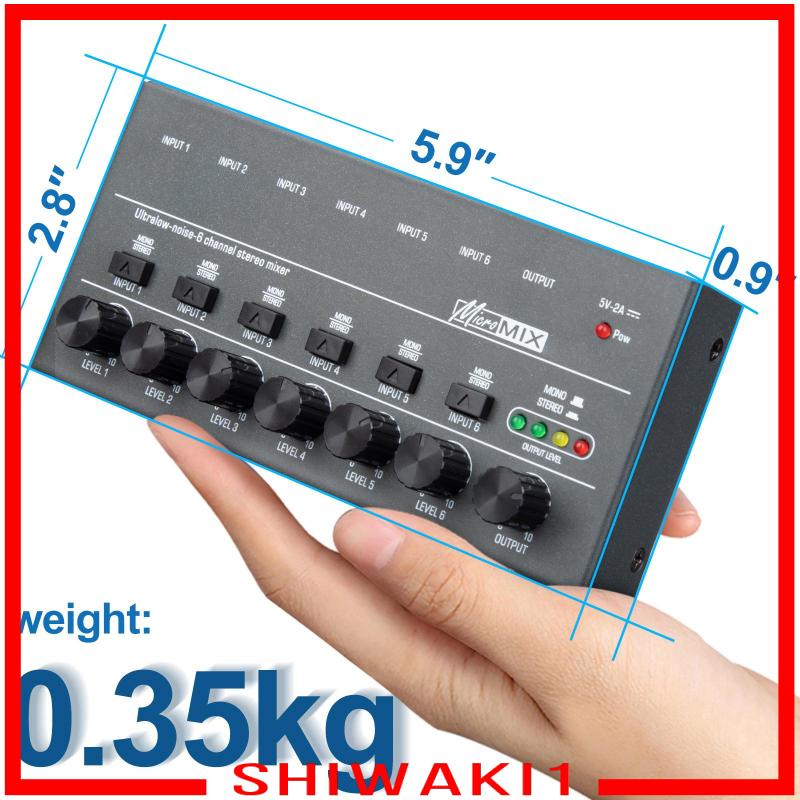 Bộ Thiết Bị Trộn Âm Thanh 6 Đầu Vào Mini Chuyên Dụng Cho Máy Trộn CD / Guitar Bass
