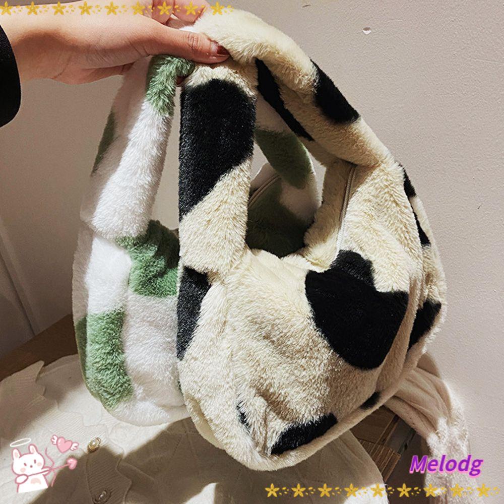 MELODG Túi Xách Da Bò Mềm In Hình Trái Tim