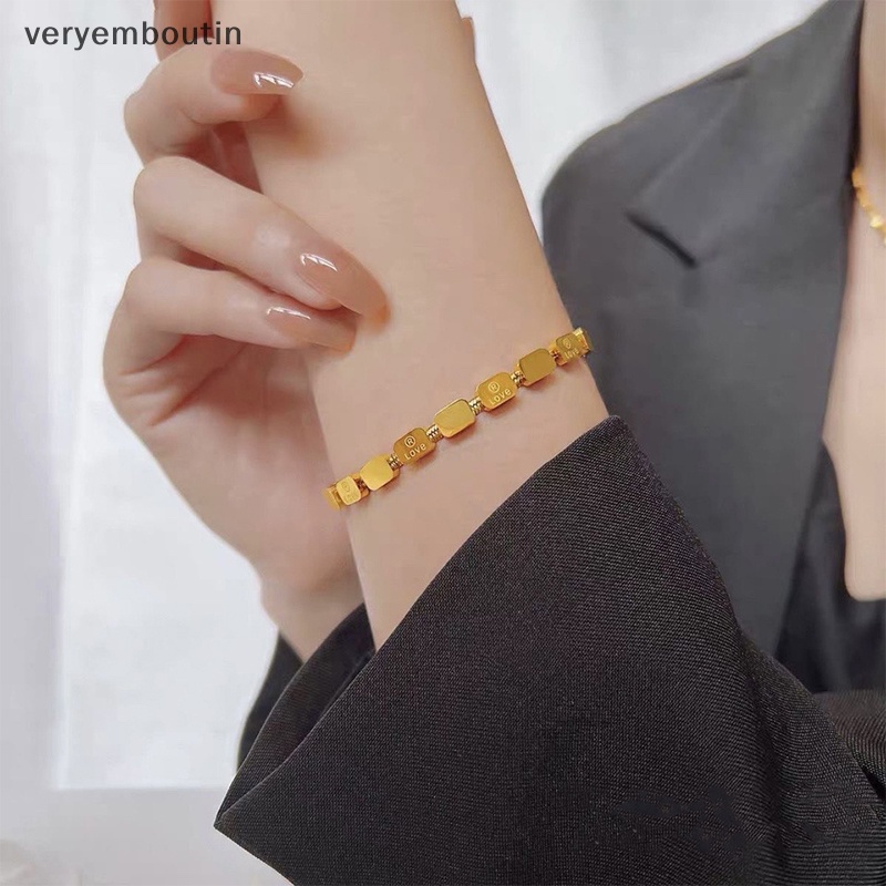 Vòng Đeo Tay Bằng Thép Titan Màu Sắc Cổ Điển Thời Trang Cho Nữ