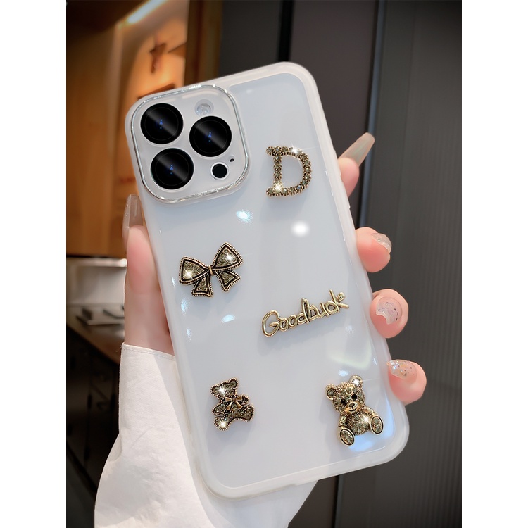 Ốp Điện Thoại Ba Chiều Hình Gấu Kim Loại Chống Rơi Cho Iphone 14promax 13 12 11 Pro Max