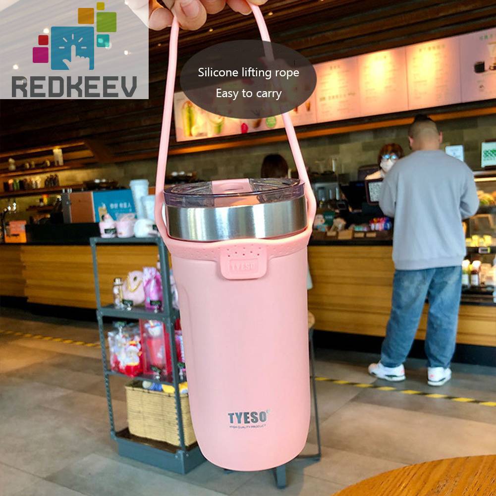 Bình Đựng Nước Cách Nhiệt 550ml / 710ml Có Quai Cầm Và Ống Hút