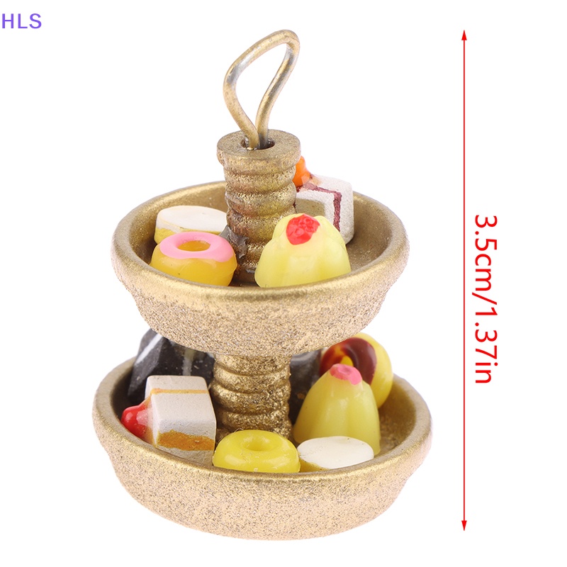 Khay Đựng Bánh Tráng Miệng Hai Tầng Trang Trí Nhà Búp Bê 1: 12