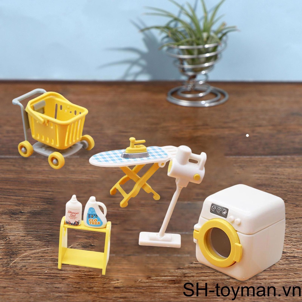 Bộ Phụ Kiện Phòng Giặt Đồ Cho Nhà Búp Bê