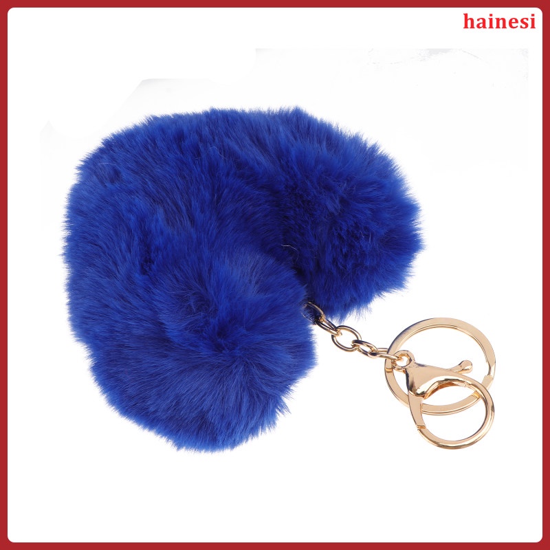 Móc Khóa Hình Trái Tim Bằng Lông Xù Trang Trí Ví / Xe Hơi