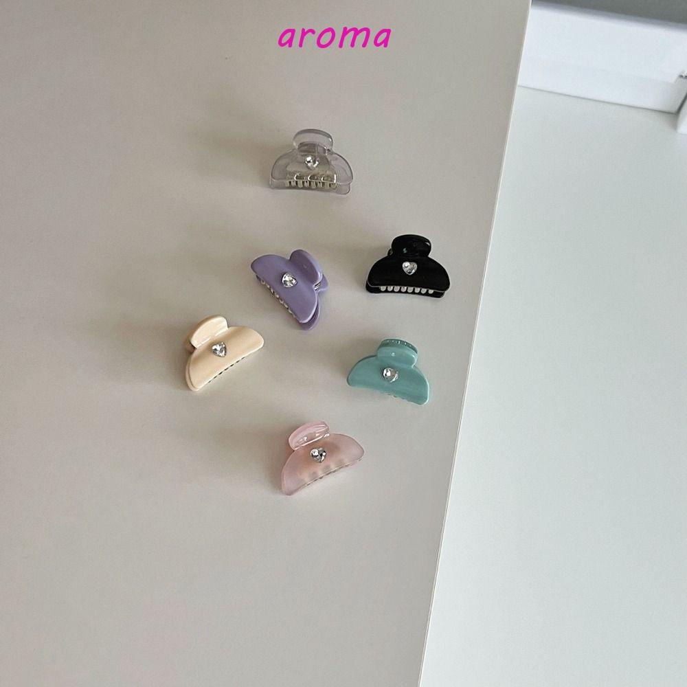 AROMA Kẹp Tóc Càng Cua Mini Đính Đá Axit Acetic Hình Học Đơn Giản Ngọt Ngào Phong Cách Pháp Cho Nữ