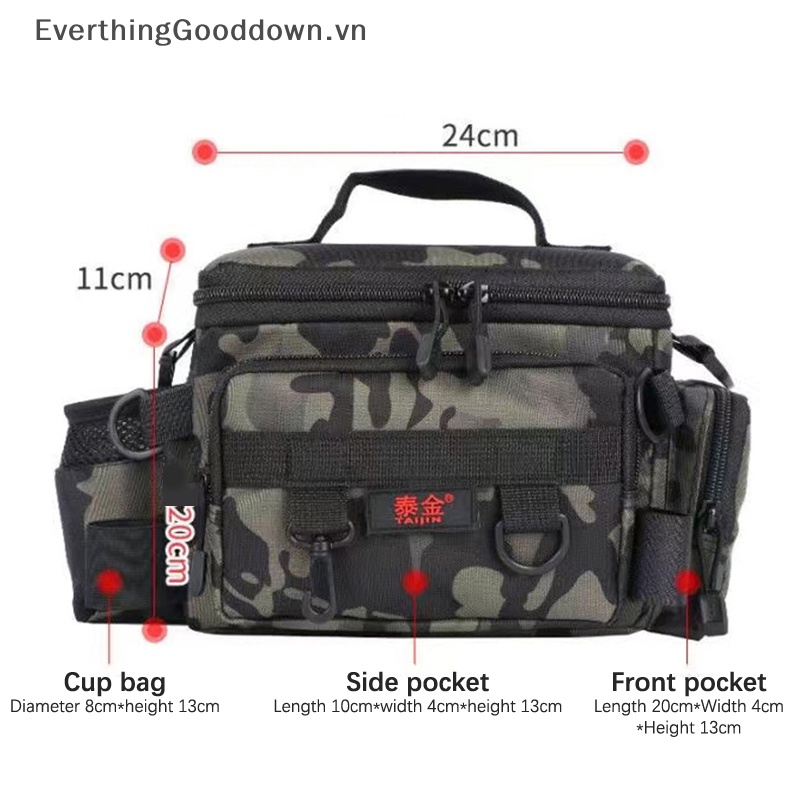 Everthinggooddown Túi Đeo Hông Đựng Mồi Câu Cá Thể Thao Ngoài Trời