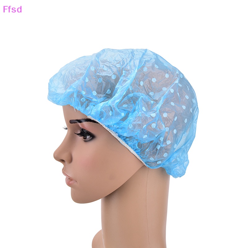 Bộ 3 Mũ Trùm Tóc Bằng Nhựa Co Giãn Chống Thấm Nước Họa Tiết Chấm Bi Cho Nữ