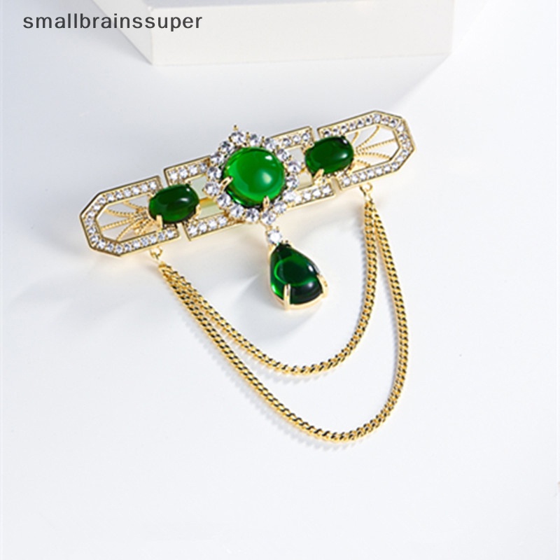 Ghim Cài Áo Nhỏ Đính Đá Phối Dây Xích Tua Rua Thời Trang Chất Lượng Cao Cho Nữ