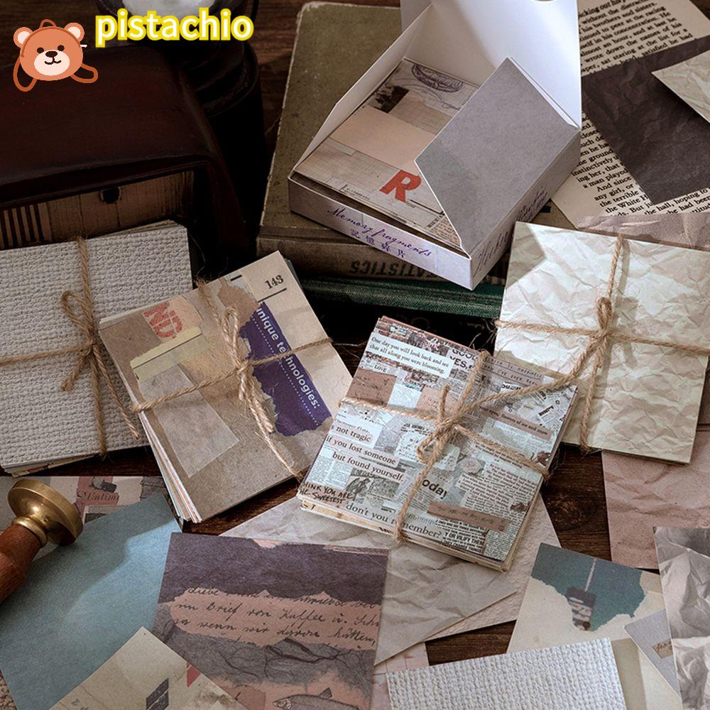 PISTA Set 100 Tấm Giấy Ghi Chú Tự Dính Họa Tiết Vintage Sáng Tạo