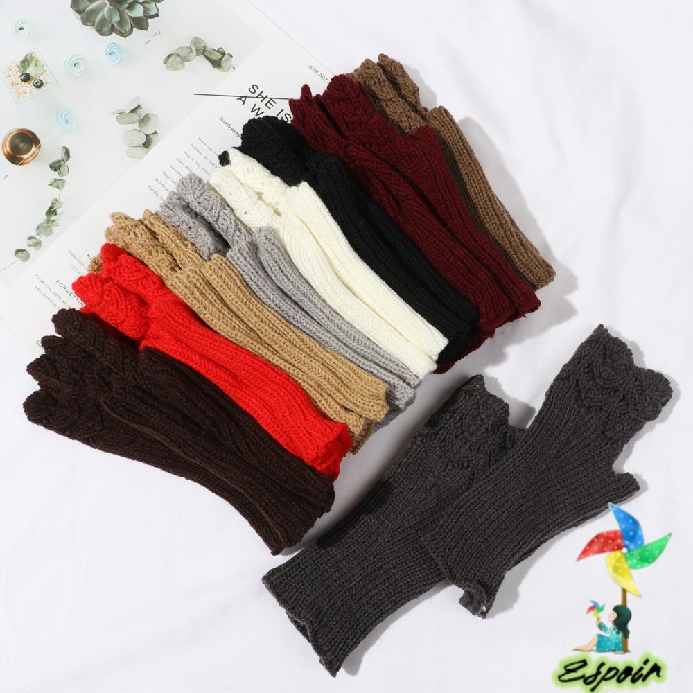 ESPO Găng Tay Dệt Kim Mềm Mại Màu Kẹo Ngọt