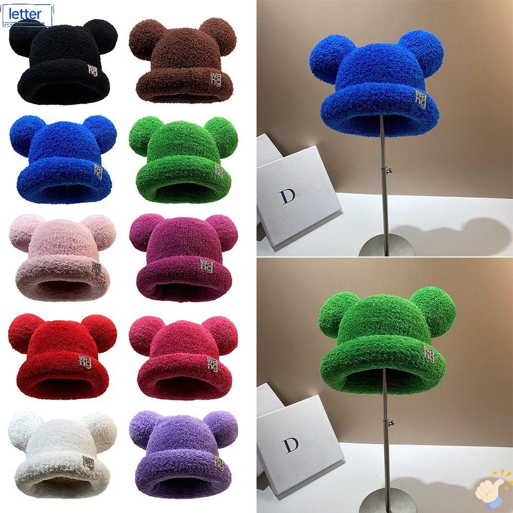 LET Mũ Tai Gấu Nhồi Bông Thiết Kế Mới Đáng Yêu Thời Trang Dành Cho Cặp