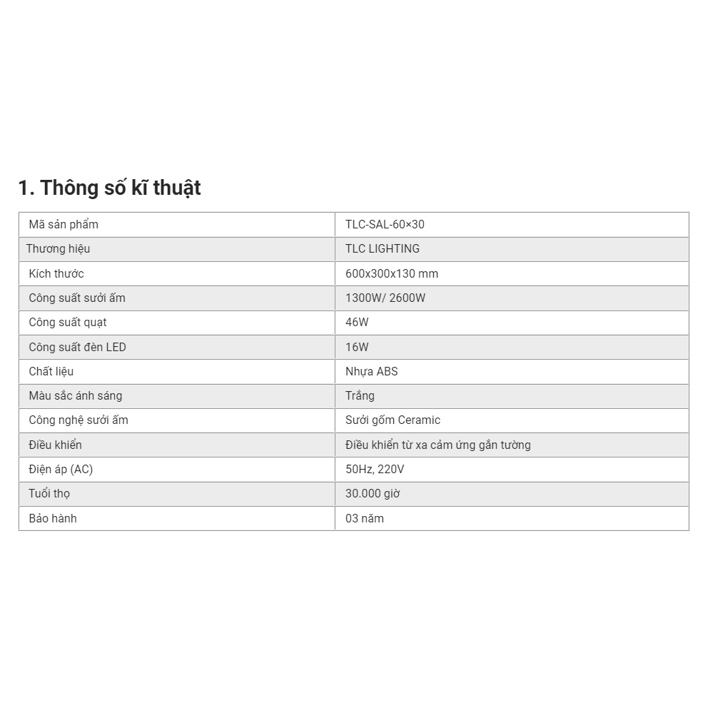 Quạt sưởi âm trần đa năng KAW-TLC, đèn sưởi nhà tắm làm ấm, làm mát, chiếu sáng bảo hành chính hãng 3 năm