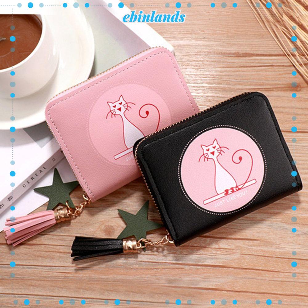 EBINLANDS Ví Đựng Thẻ Cỡ Nhỏ Đính Tua Rua Thiết Kế Dễ Thương Cho Nữ Giá Đ