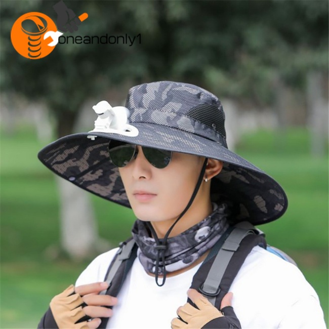 Mũ Chống Nắng Vành Rộng Kèm Quạt Che Mặt Và Cổ Tiện Dụng Cho Câu Cá / Thể Thao Ngoài Trời
