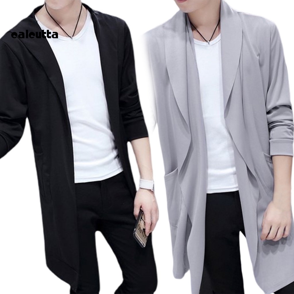 [calcutta] Áo Choàng Dài Đến Giữa Bắp Chân Dáng Ôm Màu Trơn Kích Thước Lớn Cho Nam Giới