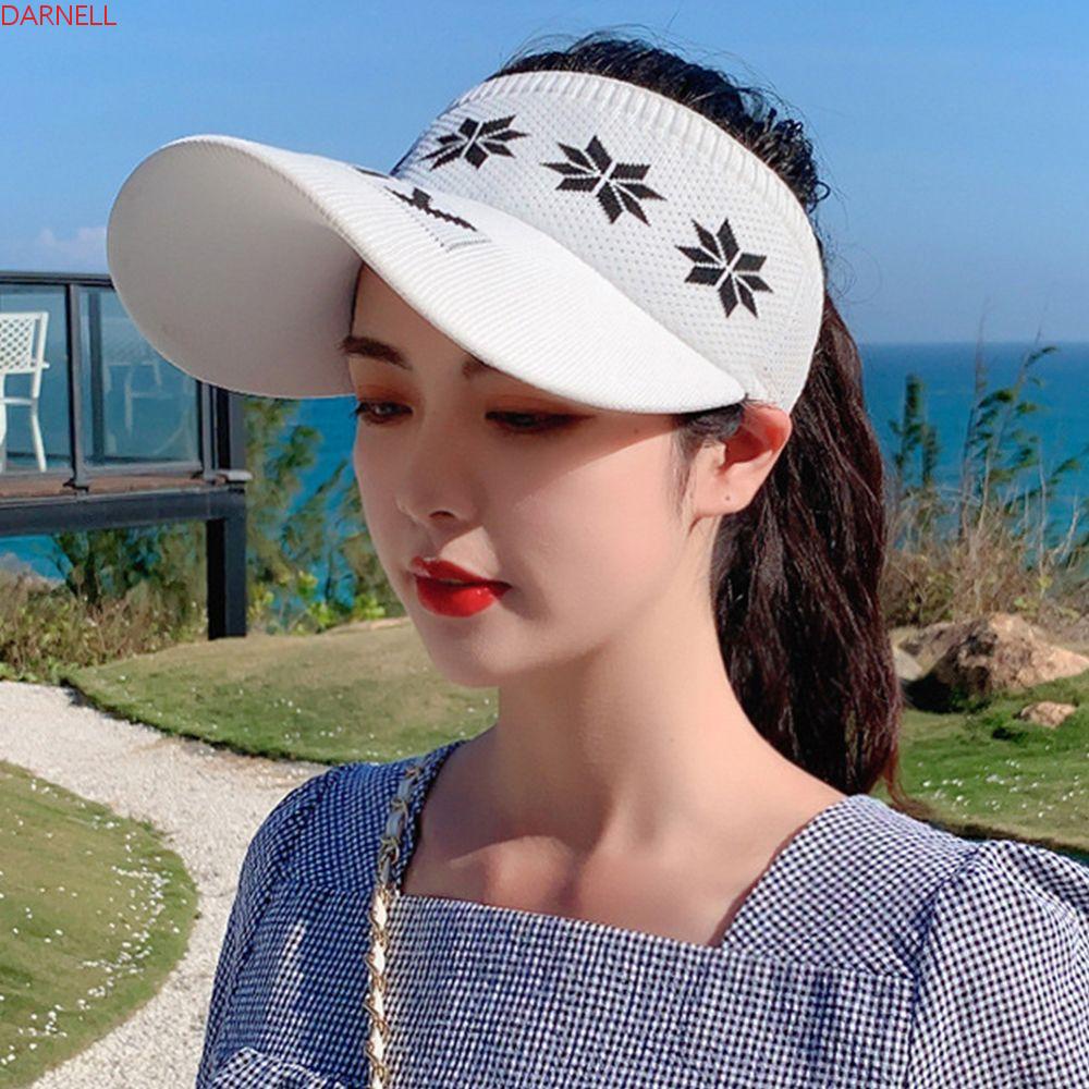 DARNELL Mũ Lưỡi Trai Hở Chóp Bằng Polyester Màu Sắc Trơn Phong Cách Hàn Quốc Thời Trang Cho Nữ