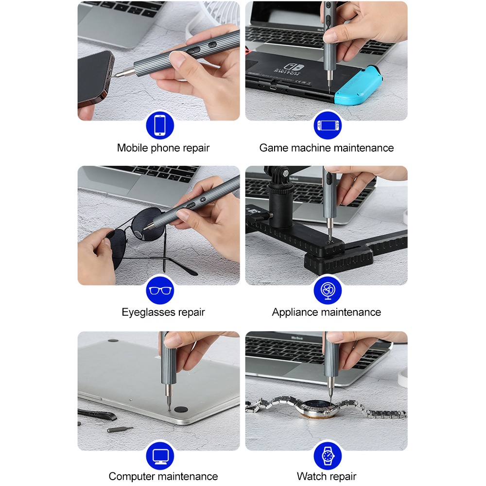 Bộ Tua Vít Điện Tử Tự Động 58 Trong 1 ZIQQUCU Có Đèn Led Chuyên Dụng Sửa Chữa Điện Thoại Laptop Đồng Hồ