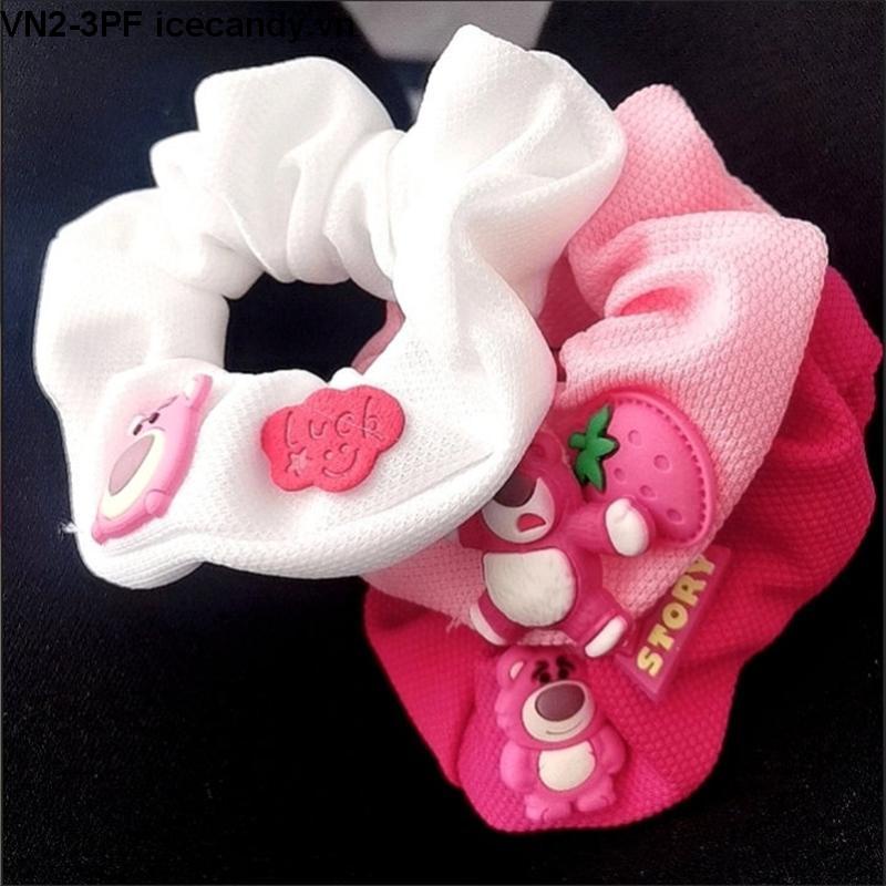 🥟ice🥟Dây Cột Tóc Hình Gấu Dâu Dễ Thương Xinh Xắn Dành Cho Nữ