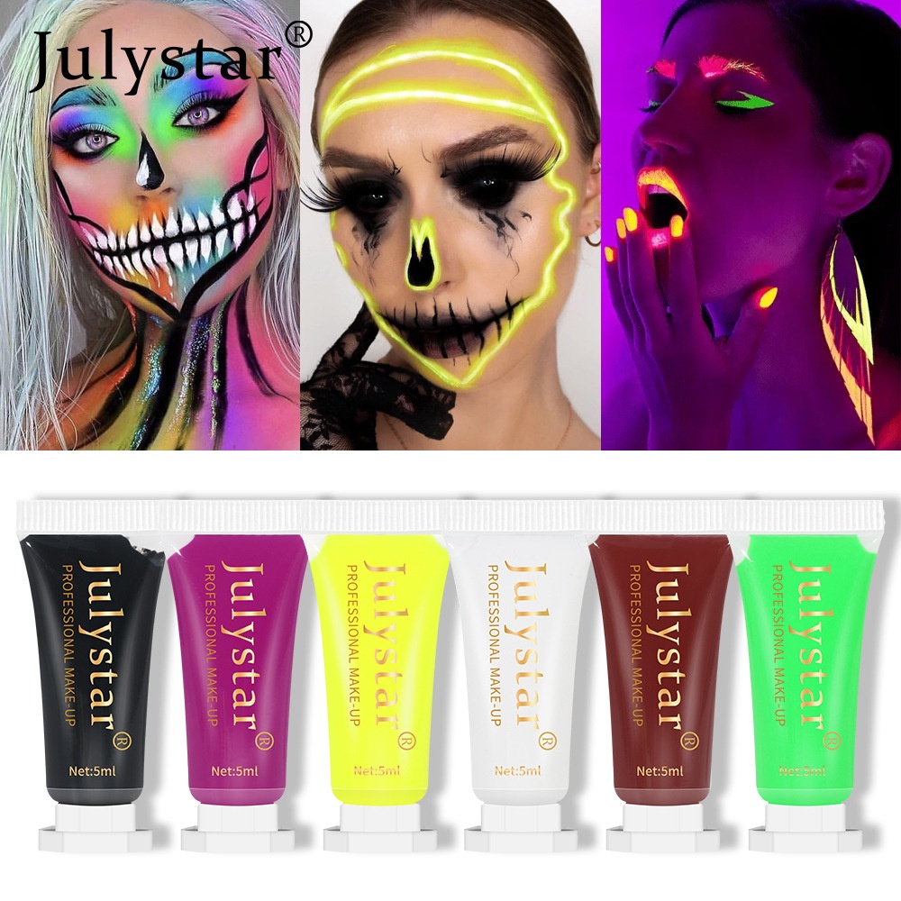 Tuýp Màu Sơn Dạ Quang Vẽ Mặt Người JULYSTAR 5ML Trang Trí Halloween