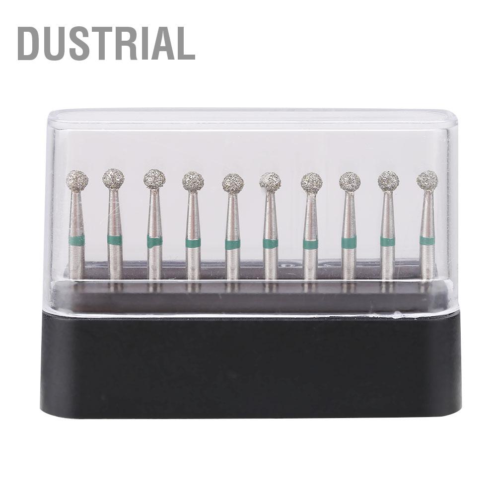 Dustrial 10 cái Nha khoa Thép không gỉ Tay cầm tròn 1.6mm Mũi khoan kim cương nha
